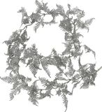Koopman International Guirlande de Noël - éclairée - avec feuilles - argent - 150 cm