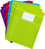 Merkloos School schriften - 10x st - vrolijk gekleurd - A5 - lijntjes