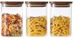 Bocca Set de 3 - Verre borosilicaté avec couvercle en bois d'acacia 1100 ml
