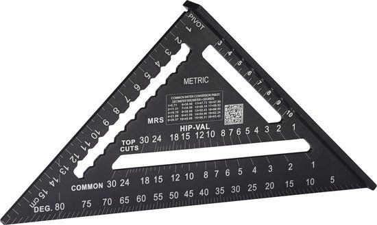 Hultafors Rafter Speed Square - 180mm - Aluminium - White