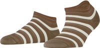 FALKE Smart Stripe kort gedessineerd katoen sneakersokken enkelsokken dames beige - maat 35-38