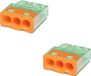BES LED Vintex Lasklem - 3 Polig - 0.2-2.5 mm2 - Oranje - 2 Stuks