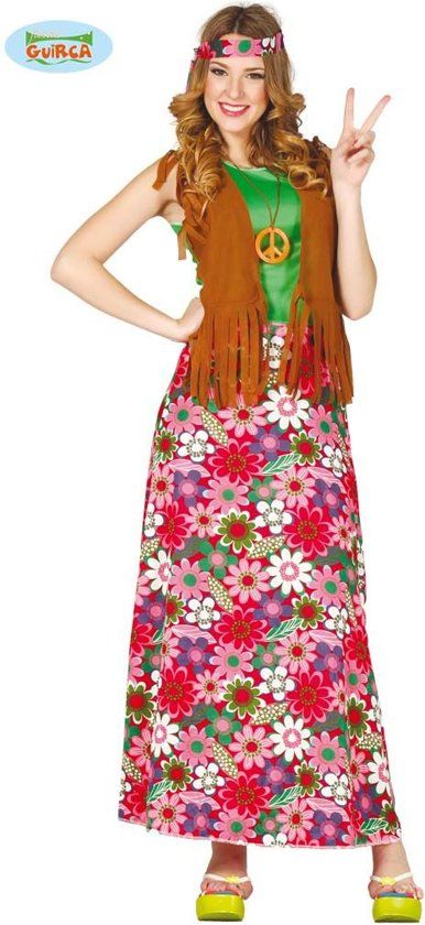 Guirca Happy hippie kostuum voor dames - Verkleedkleding