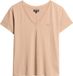 Superdry STUDIOS SLUB EMB VEE TEE Damen T-Shirt - Beige - Größe XL