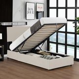 Corium Eenpersoonsbed Juva met matras en opbergruimte 90x200 cm beige