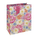 Eurowrap 36566-2C - Fleurs, kraft, sac large 26,5x14x33 cm - Paq de 6