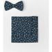 OLYMP Vlinderdas en zakdoek set marine, Bloemen