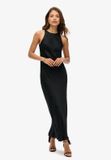 Superdry Satijnen Racer midi-jurk Dames Zwart
