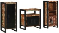 vidaXL Badkamermeubelset, 3-delig, gerecycled hout, robuust, industriële badkameropslag, rechthoekige kastset voor kleine ruimtes, minimalistische wandmeubels, stedelijke loft