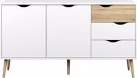 Tvilum Napoli Dressoir - Wit/Eiken - 2 deurtjes, 3 lades