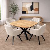 Zita Home Eettafel 120cm Rond Naturel Mangohout