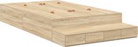 vidaXL - Opbergbedframe - met - lade - Sonoma - Eik - 120 - cm - Bewerkt - hout