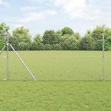 vidaXL Gaashek 10 x 1 m verzinkt staal zilver