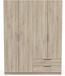 Demeyere Kledingkast met moderne kledingkast, 4 deuren, 5 planken, 2 laden, kleur Kronberg-157 eik, hout, grijs, 157,3 x 51,1 x 203 cm