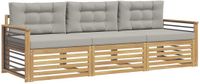 vidaXL Bank loungeset 3 zitplaatsen Polyester Wit en lichtgrijs