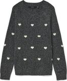 Vero Moda Trui Vmdoffy Intarsia Ls O-nck Pullov Ga 10330790 Dark Grey Melan/w.white H Dames Maat - S