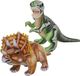 Nature Planet Aps Speelgoed set van 2x pluche dino knuffels T-Rex en Triceratops van ongeveer 30 cm