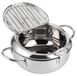 Merkloos Roestvrij Staal Mini Frituurpan met Thermometer, 24 cm