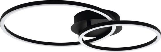 EGLO Palmaves 2 Plafondlamp - LED - 55 cm - Rond - Zwart - Met Dimfunctie