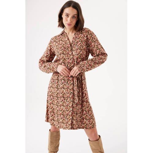 Garcia blousejurk met all over print roze/groen/ecru