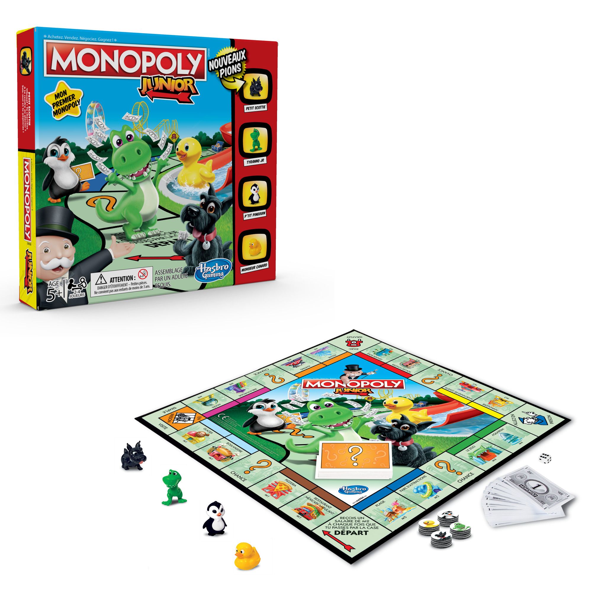 Hasbro Gaming Monopoly Junior Board Game - Economic Simulation for Kids (Ages 5-8) - French Edition