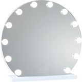 Flamingueo Miroir de maquillage avec éclairage - 12 LED - 3 modes - Intensité réglable - Commande tactile - Miroir de vanité - Blanc - 50x12x47cm