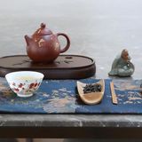 Tea Soul | Handbeschilderde porseleinen mok met bloemen en konijn 90 ml