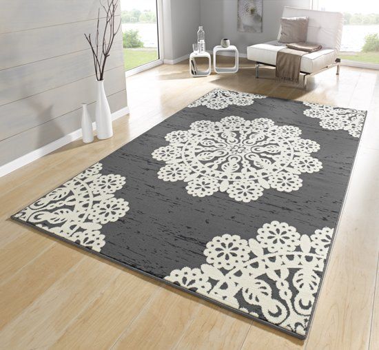 Hanse Home Vloerkleed lace - 80x150cm - grijs creme - 4260425282733