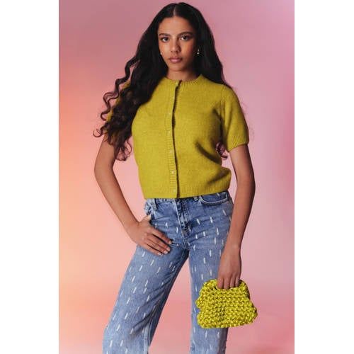Pink Noir Oker Top met Parels