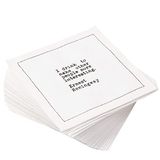 Five Star Napkins 50 stuks witte katoenen wegwerpservetten met barcitaten, barhanddoeken, feestservetten, evenementen, vakantie, bruiloften, verjaardagen, 11,4 x 11,4 cm