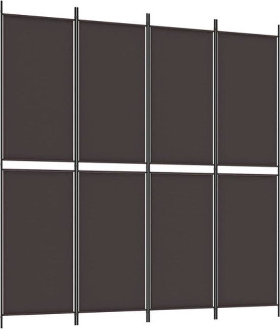 vidaXL Kamerscherm met 4 panelen 200x200 cm stof bruin