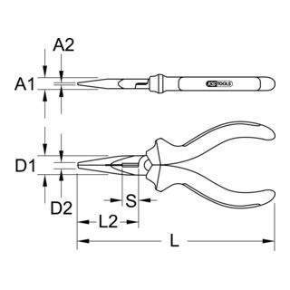 KS Tools Ultimateplus telefoontang - 165mm - 1 stuk