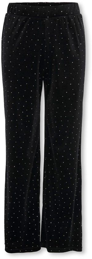 ONLY Kids Only Vella Velvet Black Studs Wide Leg Fit Broek Maat 152
