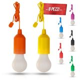 TEMPO DI SALDI 8 x LED-lamp draagbaar kleurrijk zonder stroom voor huis camping tuin 8 stuks