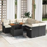 Maison Exclusive - Ensemble de jardin 9 pièces, polyrotin noir