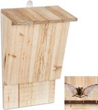 Relaxdays Vleermuiskast Hout Lichtbruin 34 x 22,5 x 13 cm