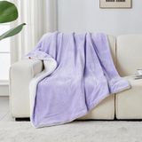 Famanu Sherpa Fleece Sprei Deken Fuzzy Warm Super Zachte Omkeerbare Pluche Deken voor Bed Bank en Bank 127 x 152 cm Rood