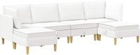 vidaXL Modulaire bankset met opslag 6 st Wit Stof