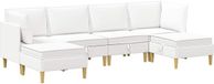vidaXL Modulaire bankset met opslag 6 st Wit Stof