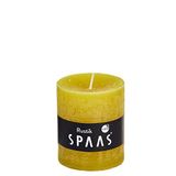 SPAAS Rustieke geurloze cilinderkaars 68/80 mm, ± 30 uur - herfstgeel
