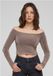 Urban Classics Off shoulder Glitter Longsleeve top Goudkleurig XS