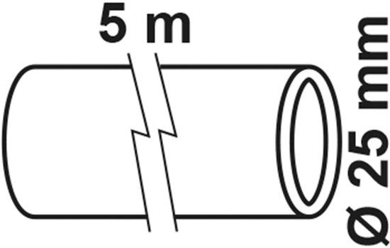 KIRCHHOFF Waterleiding voor tuinirrigatie, 25 mm x 5 m, PE-buis voor sprinklersysteem, aanvoerbuis van HDPE, DVGW, drinkwaterleiding, Made in EU