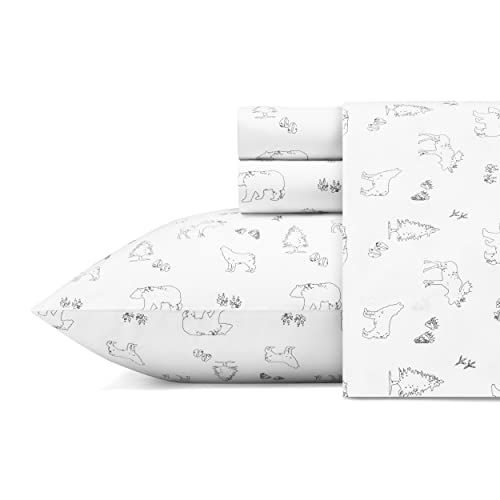 Eddie Bauer Compleet beddengoed, percal van katoen, beddengoedset, koel, woondecoratie (diersporen, compleet)