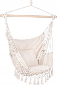Springos Hangstoel | Wit | Met 2 Kussens | 150 kg