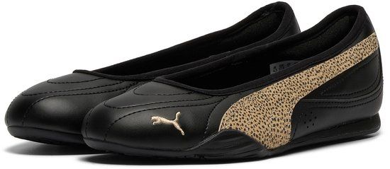 PUMA Catch Soleil Ballerina Topcat Dames Sneakers - PUMA Black-Toasted Almond-PUMA Gold