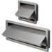 Viefe Poignée coquille RASO en métal avec abattant rectangulaire, BA 32 - 108 mm, aspect inox - 152,5 mm