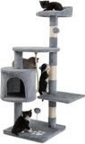 Merkloos / Sans marque Famanu Krabpaal voor katten - 112 cm hoogte - met sisal touw - lichtgrijs
