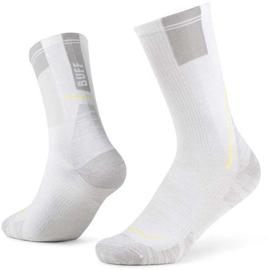 Buff Coolnet Crew Hardloopsokken Unisex - Wit, Maat 42-44