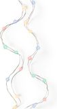 Lumineo Draadverlichting lichtsnoer - zilver - 40 led lampjes - gekleurd - 195 cm - zilverdraad - timer - micro kerstverlichting