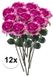Bellatio Flowers & Plants Emerald Kunstbloemen roos - 12x - rozen - Simone - fuchsia - 45 cm - decoratie bloemen